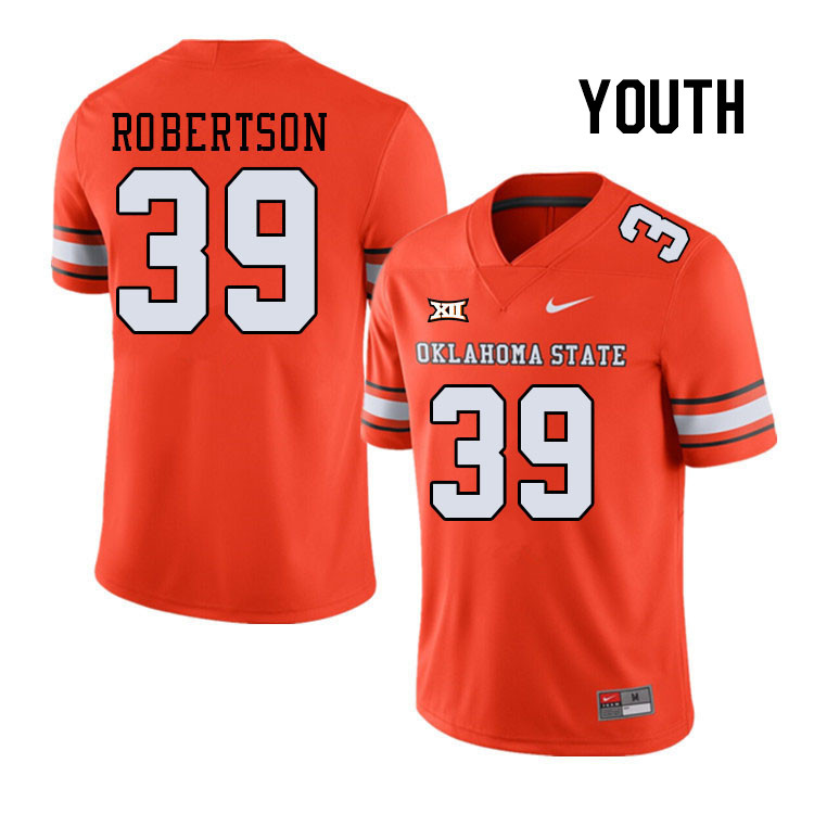Youth #39 Parker Robertson Oklahoma State Cowboys College Football Jerseys Stitched-Alternate Orange - Click Image to Close
